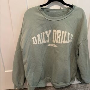 Daily Drills Green Crewneck Sweater Casual Comfort